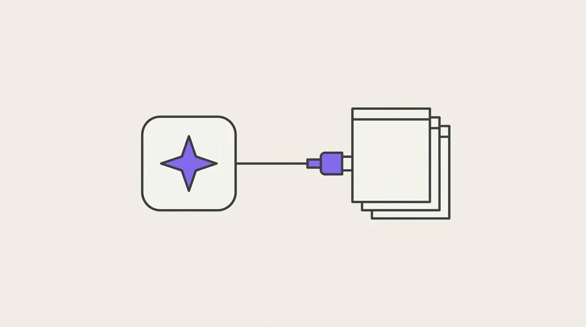 An AI assistant plugged into a stack of notes
